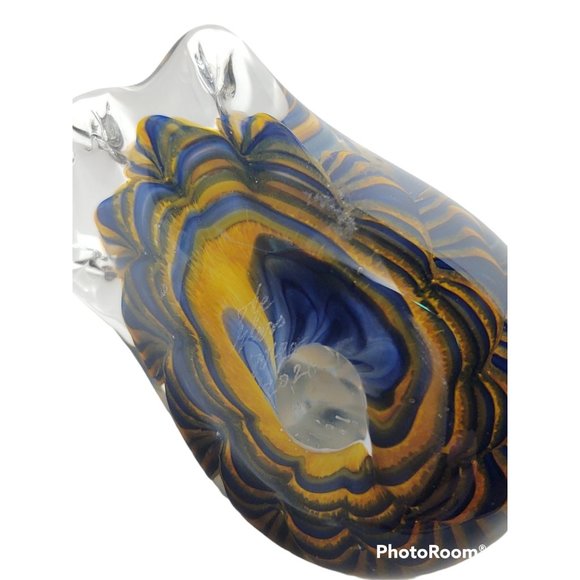 The Glass Forge Hand Blown Glass Signed Blue Duck Paperweight 4" 2021 - Picture 5 of 6
